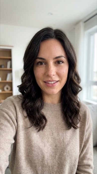 Sofia, a digital creator, delivering a scripted product video